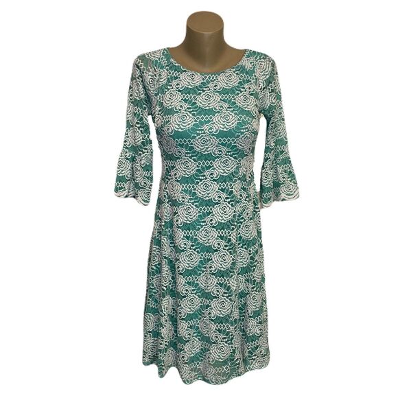 Rabbit Rabbit Rabbit Designs [4] Teal Lace Dress - Picture 1 of 5